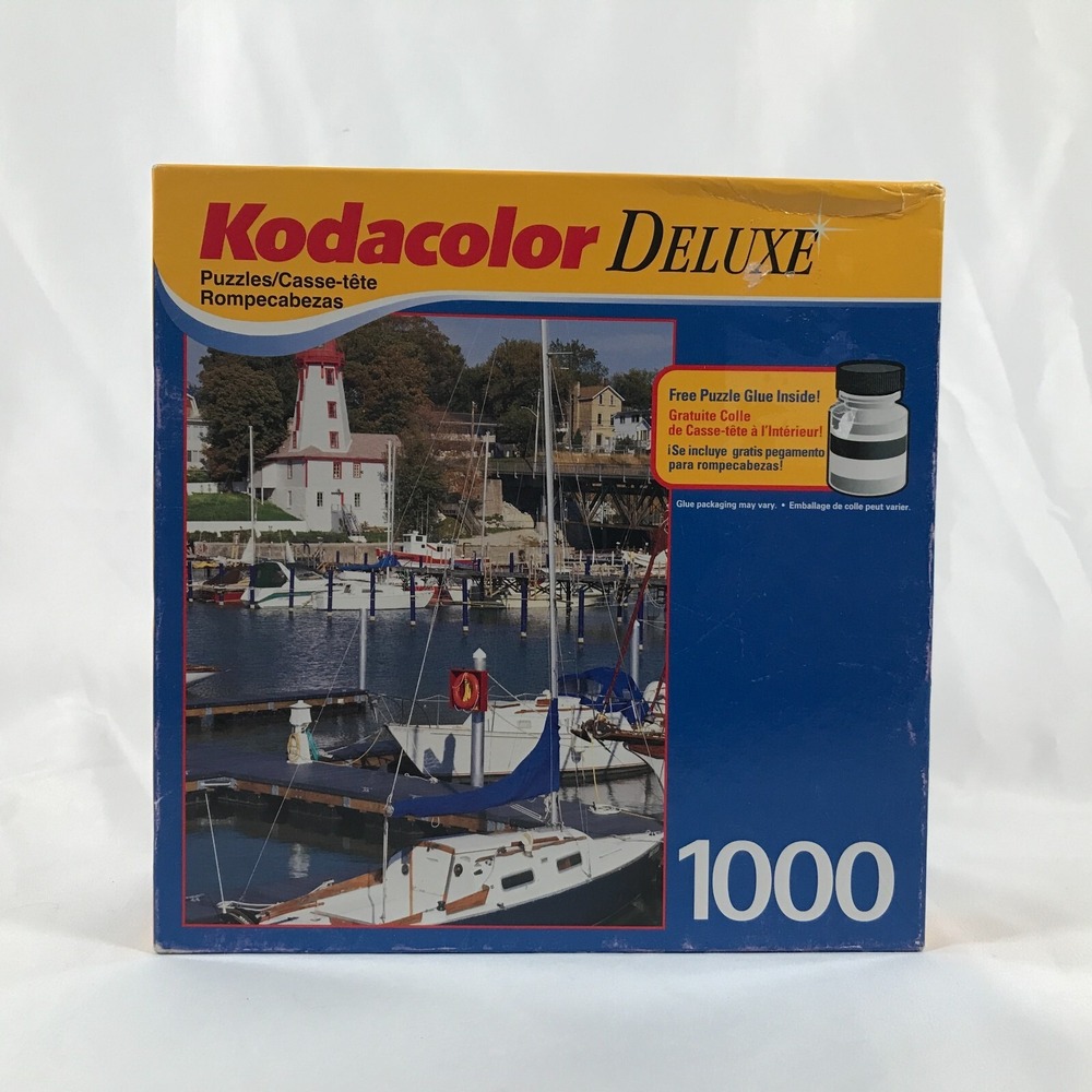 Kodacolor Deluxe 1000 Piece Puzzle Kincardine Lighthouse Ontario Canada Rose Art